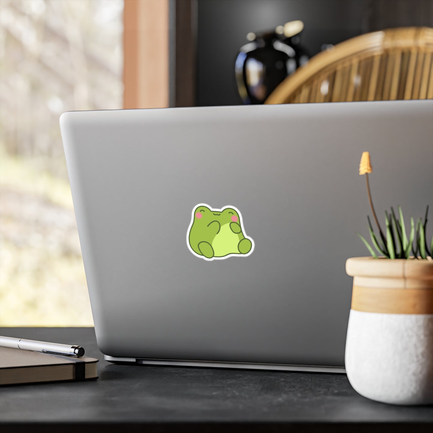 Cute Frog Kiss-Cut Vinyl Decals, Animal Stickers for Home Decor, Children’s Room Decor, Eco-Friendly Gifts, Birthday Party Favors
