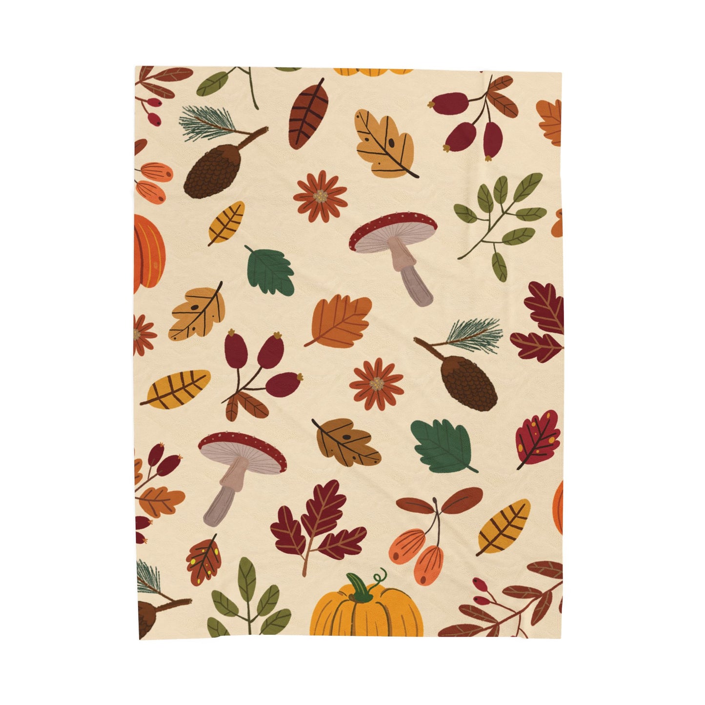 Cozy Fall Velveteen Plush Blanket, Autumn Decor, Soft Throw, Seasonal Gift, Snuggle Blanket, Home Comfort