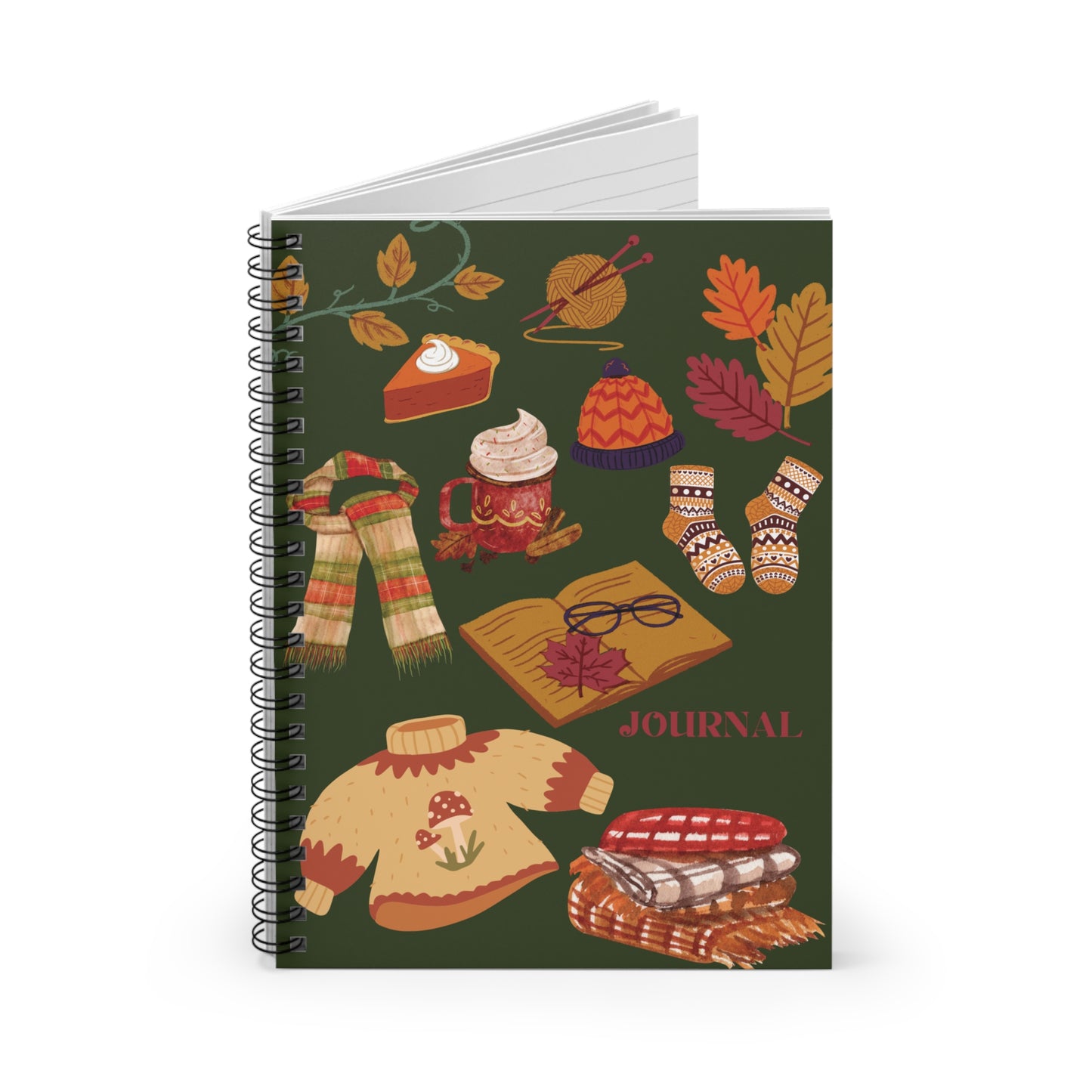 Cozy Autumn Spiral Notebook for Note-taking or Journaling