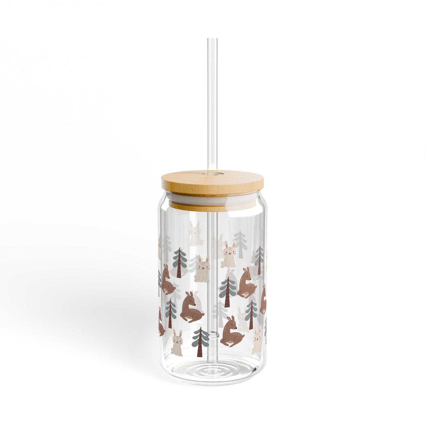 Nature-Inspired Sipper Glass, Eco-Friendly Drinkware, Forest-Themed Glass, Camping Gift, Outdoor Party Decor, Nature Lover's Gift