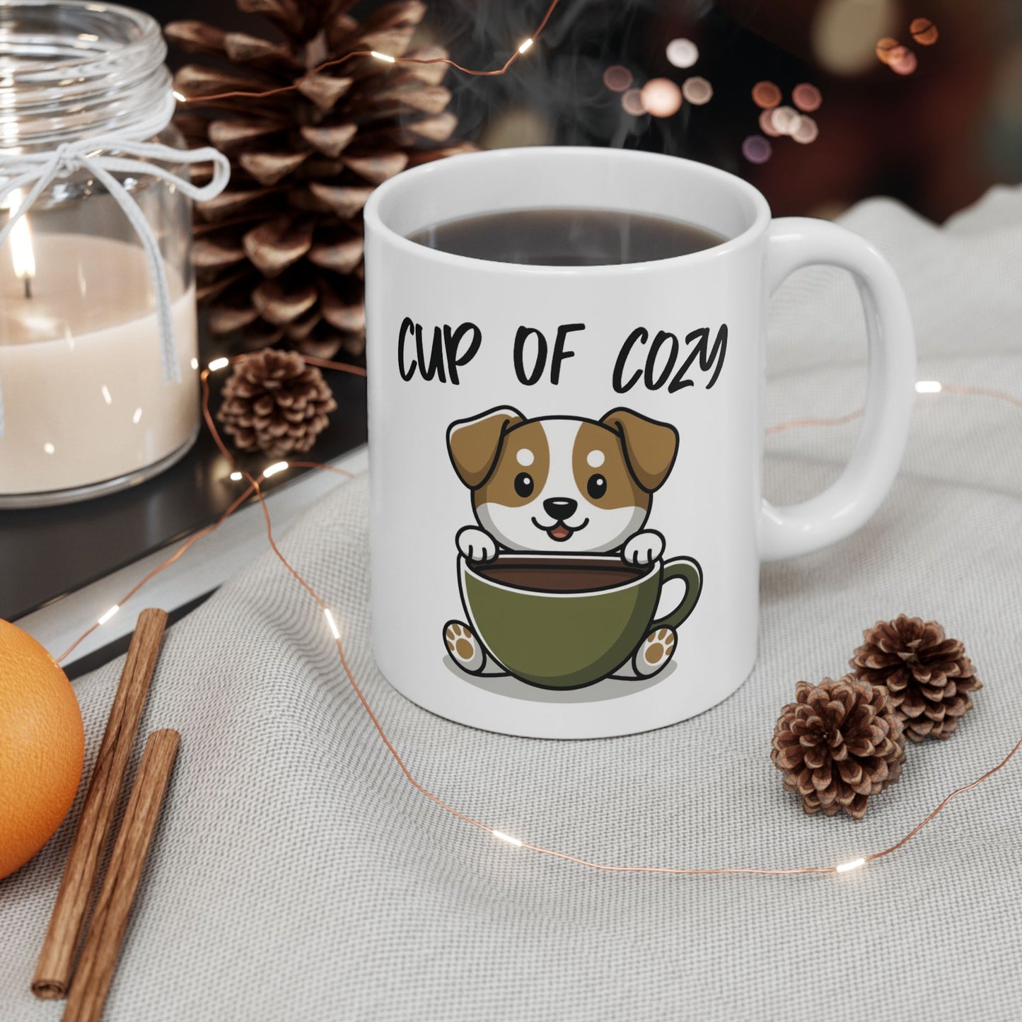 Cup of Cozy Ceramic Coffee Mug, Gift For Coffee and Pet Lovers