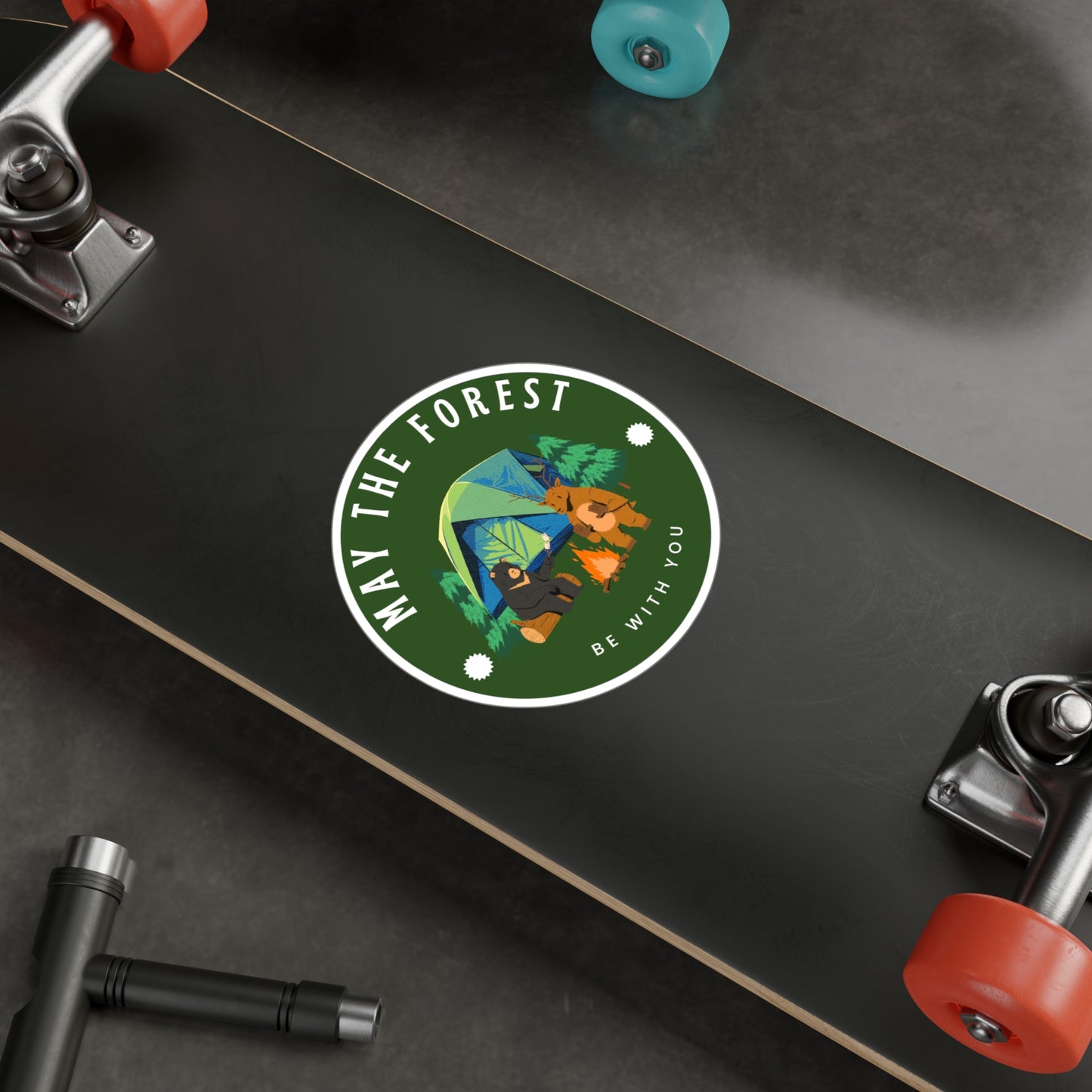 May The Forest Be With You Nature-Inspired Kiss-Cut Vinyl Decals, Forest Adventure Sticker for Outdoor Lovers