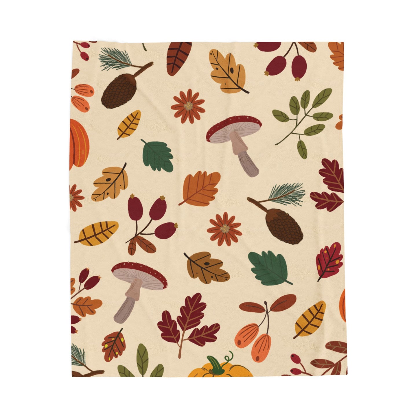 Cozy Fall Velveteen Plush Blanket, Autumn Decor, Soft Throw, Seasonal Gift, Snuggle Blanket, Home Comfort