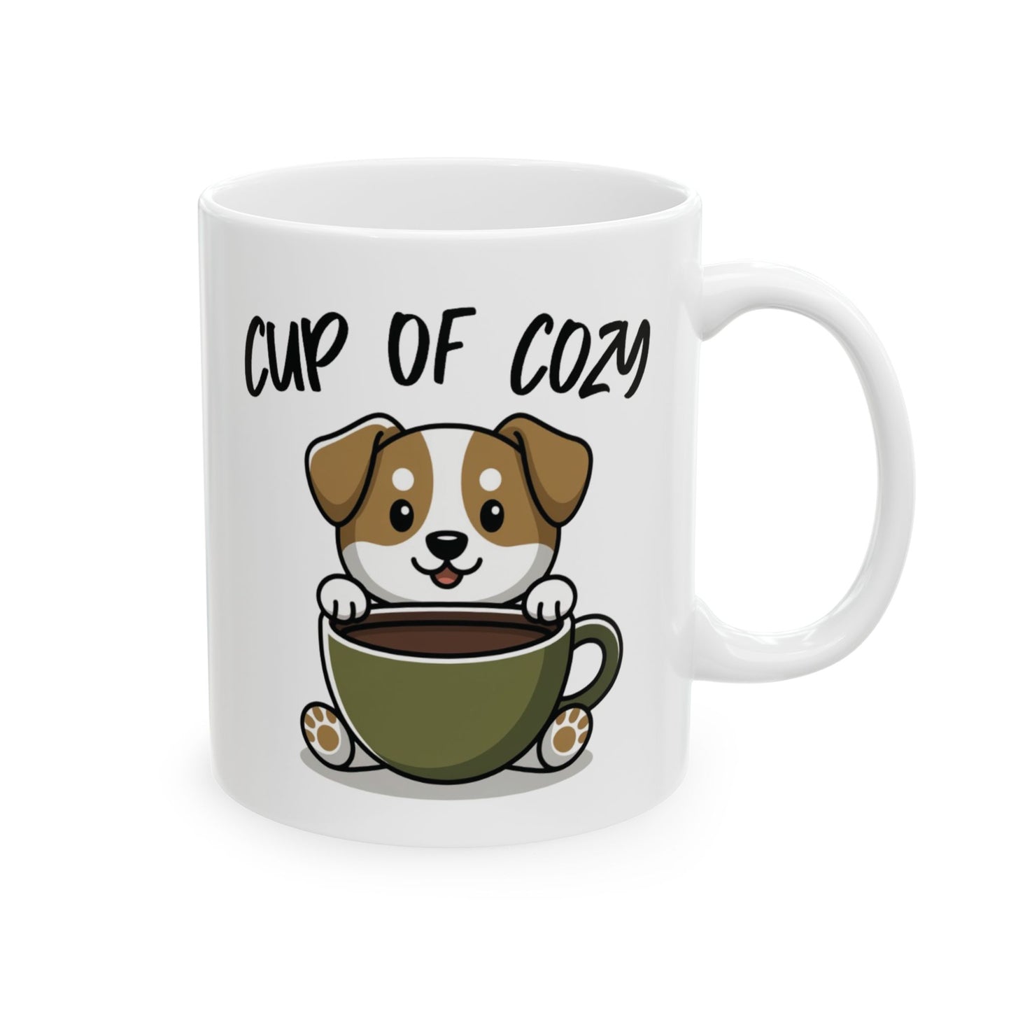 Cup of Cozy Ceramic Coffee Mug, Gift For Coffee and Pet Lovers