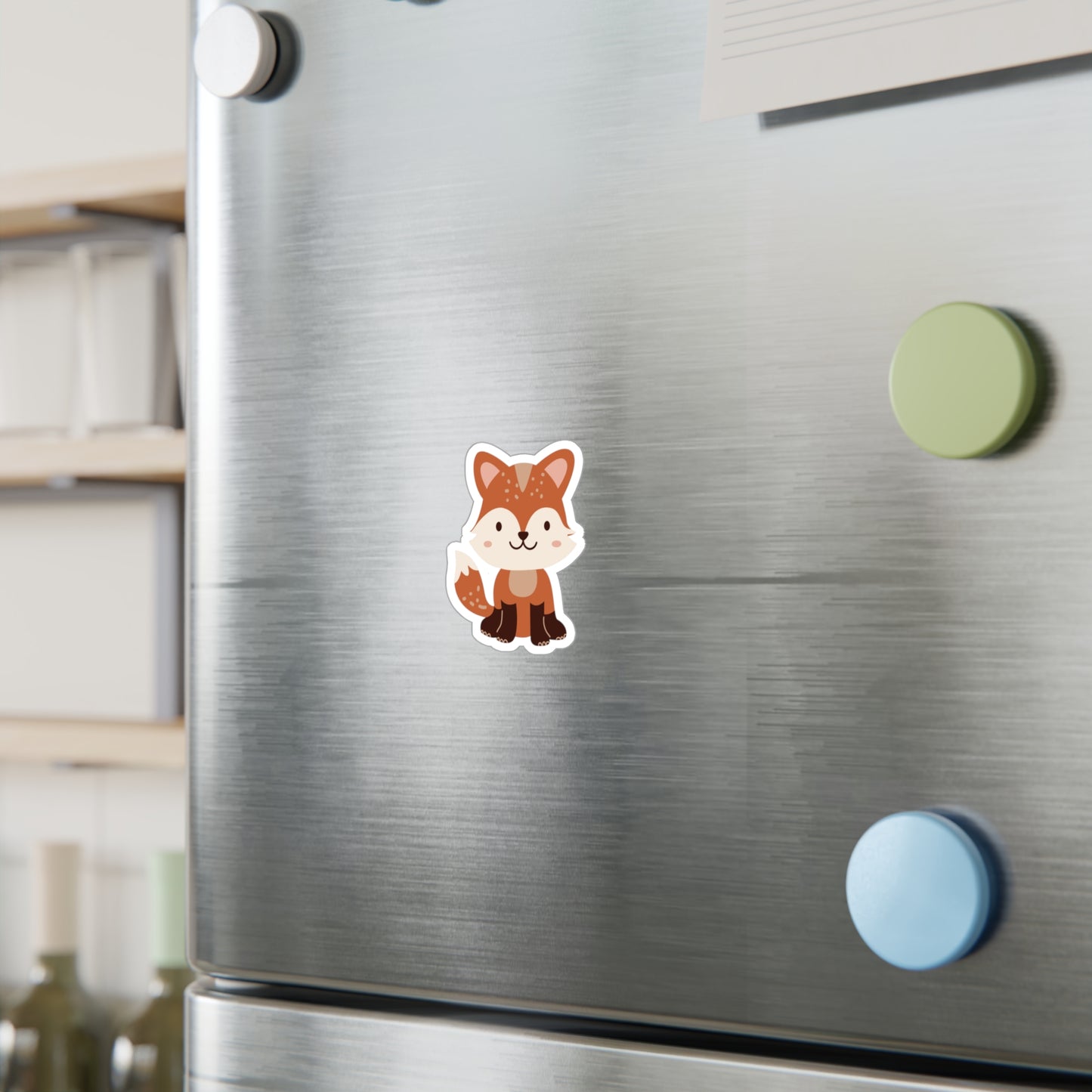 Adorable Fox Kiss-Cut Vinyl Decals, Cute Animal Stickers for Kids, Stylish Laptop Decor, Fun Wall Art, Ideal for Gift Ideas