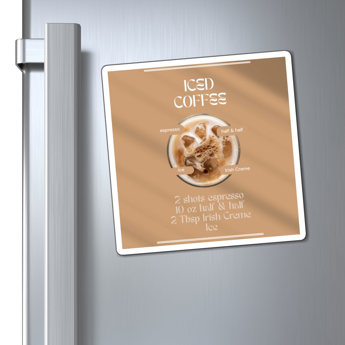 Iced Coffee Recipe Magnet, Kitchen Decor, Gift for Coffee Lovers, Fridge Magnet, Coffee Enthusiast Gift