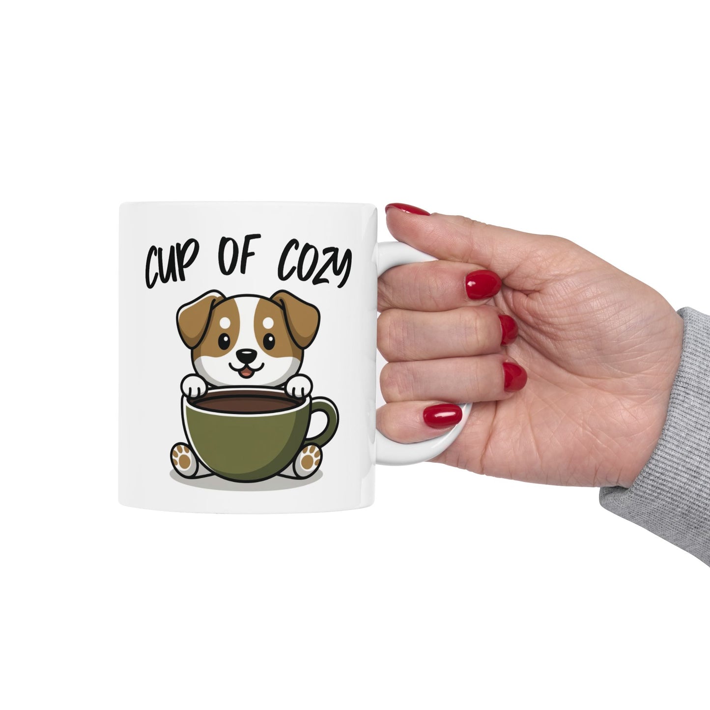 Cup of Cozy Ceramic Coffee Mug, Gift For Coffee and Pet Lovers