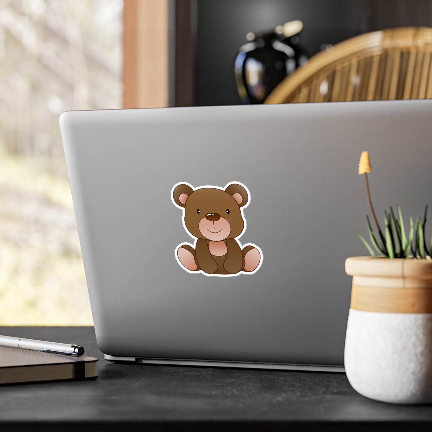 Adorable Bear Kiss-Cut Vinyl Decals, Cute Stickers for Kids, Baby Room Decor, Laptop Stickers, Nursery Decor