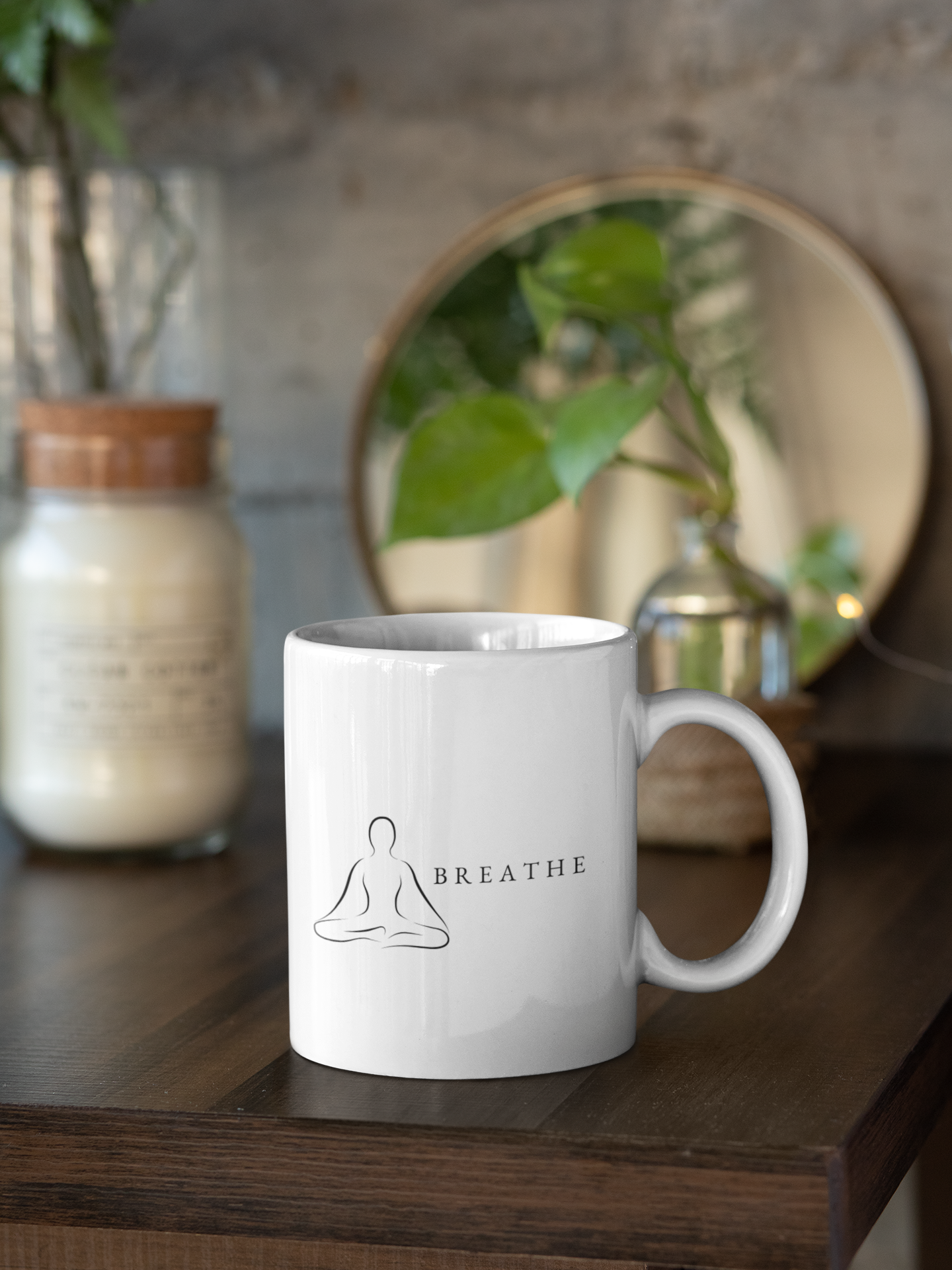 Mindful Meditation Ceramic Mug - Cozy Coffee Cup for Yogis, Self-Care Gift, Inspirational Tea Mug, Relaxation Design, Spiritual Decor