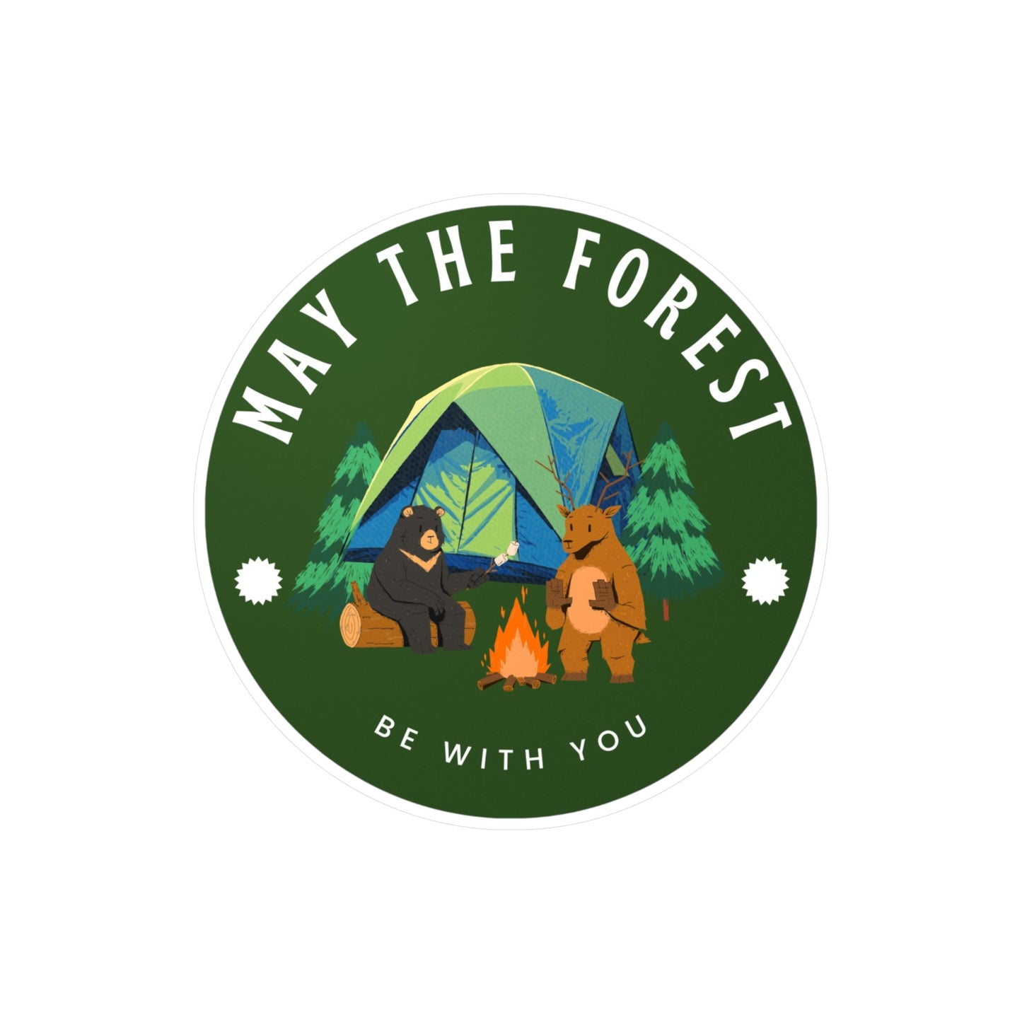 May The Forest Be With You Nature-Inspired Kiss-Cut Vinyl Decals, Forest Adventure Sticker for Outdoor Lovers
