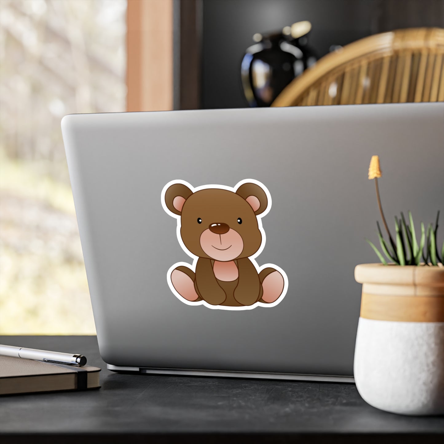 Adorable Bear Kiss-Cut Vinyl Decals, Cute Stickers for Kids, Baby Room Decor, Laptop Stickers, Nursery Decor