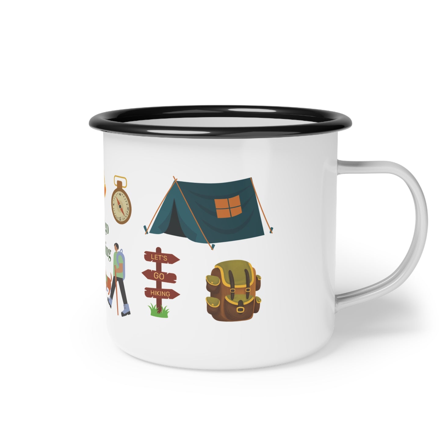 Let's Go Camping Enamel Camp Adventure Travel Coffee Mug