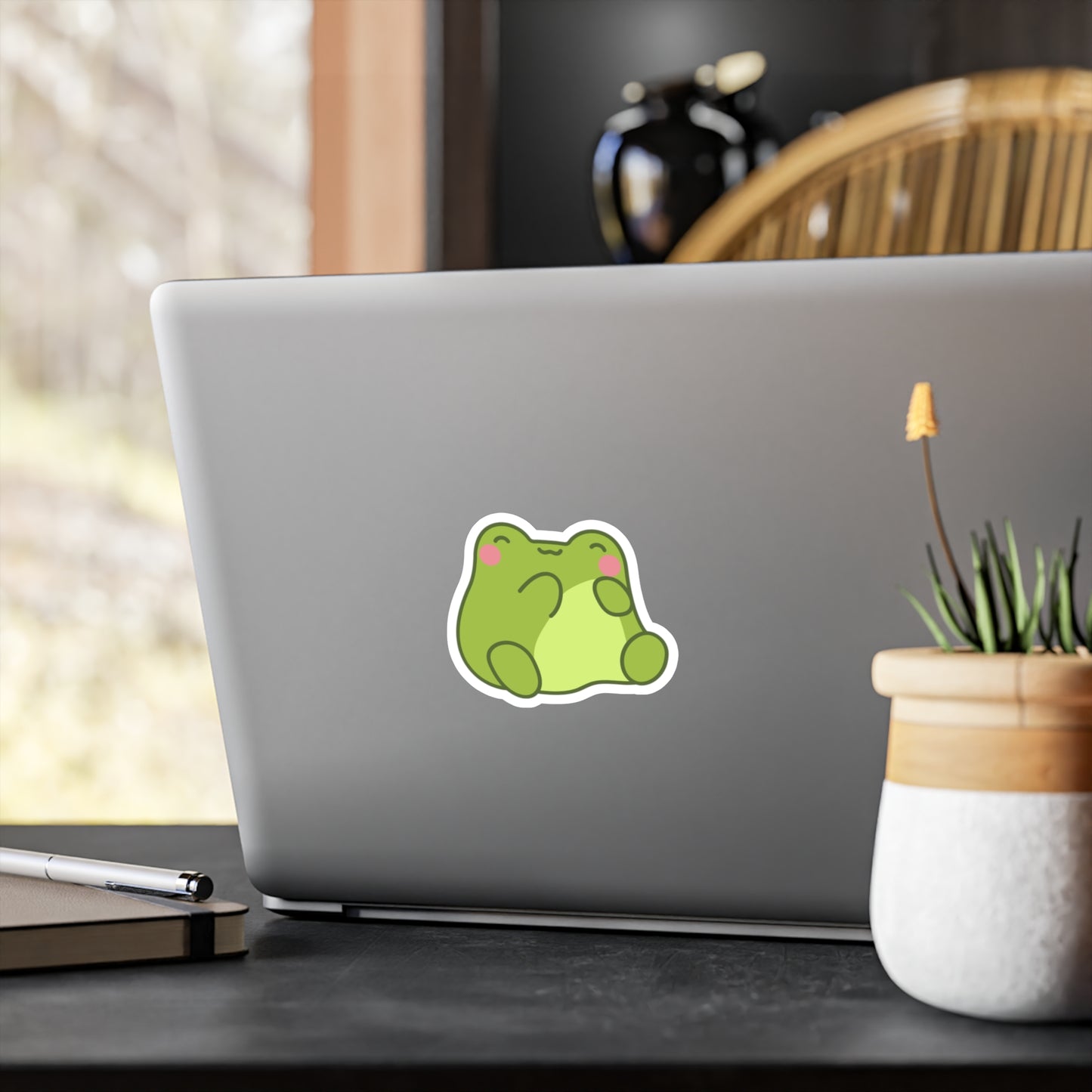 Cute Frog Kiss-Cut Vinyl Decals, Animal Stickers for Home Decor, Children’s Room Decor, Eco-Friendly Gifts, Birthday Party Favors