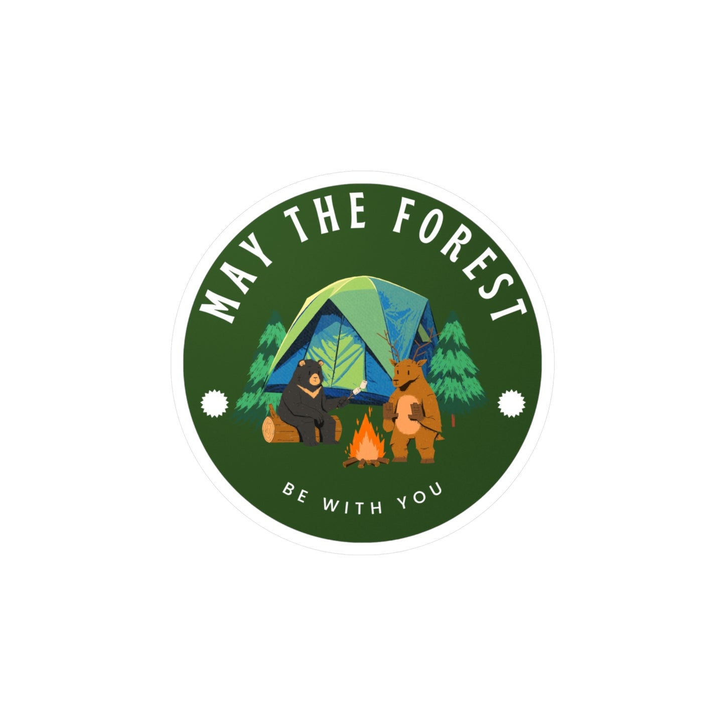 May The Forest Be With You Nature-Inspired Kiss-Cut Vinyl Decals, Forest Adventure Sticker for Outdoor Lovers