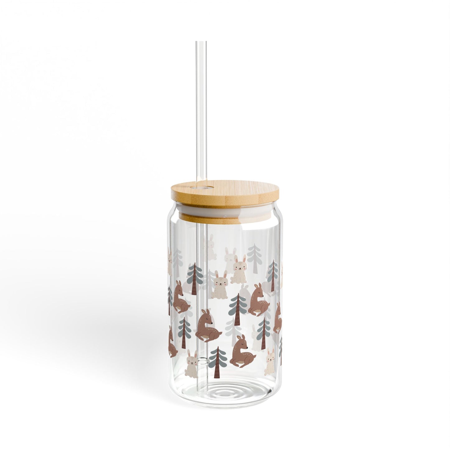 Nature-Inspired Sipper Glass, Eco-Friendly Drinkware, Forest-Themed Glass, Camping Gift, Outdoor Party Decor, Nature Lover's Gift