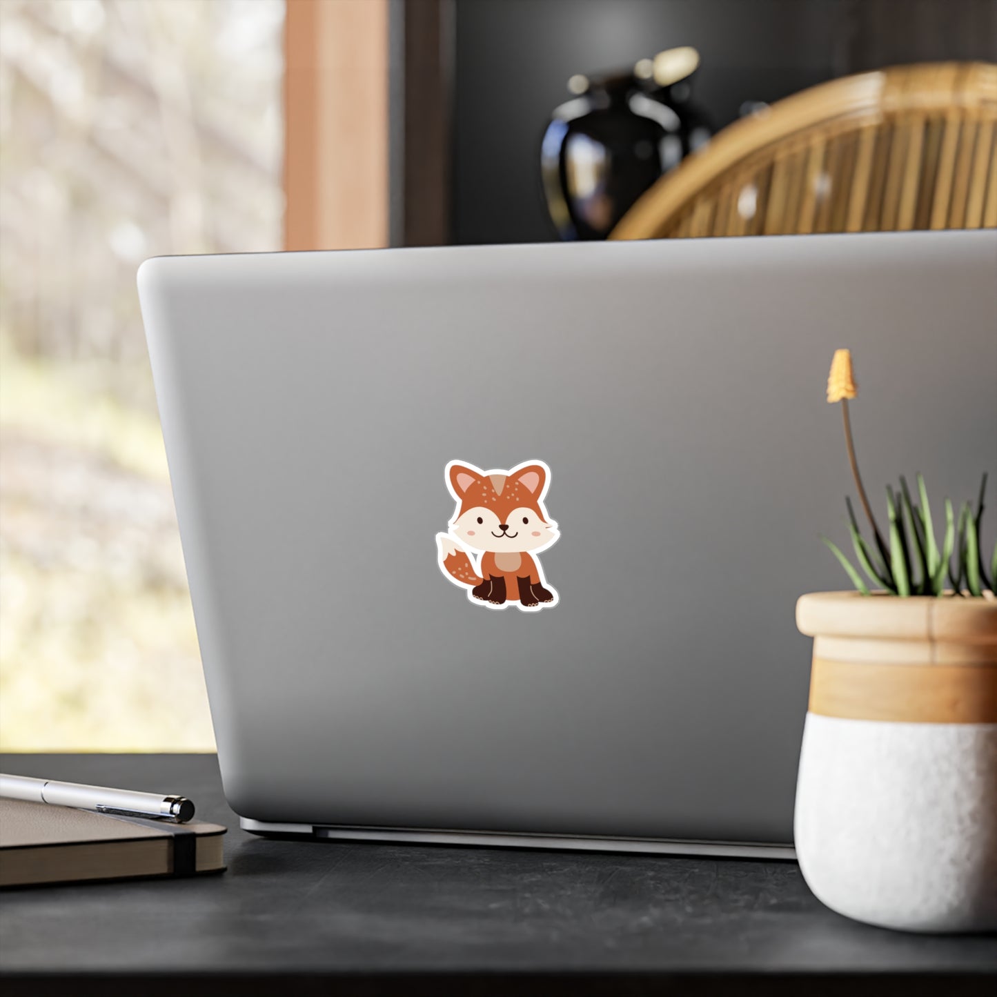 Adorable Fox Kiss-Cut Vinyl Decals, Cute Animal Stickers for Kids, Stylish Laptop Decor, Fun Wall Art, Ideal for Gift Ideas