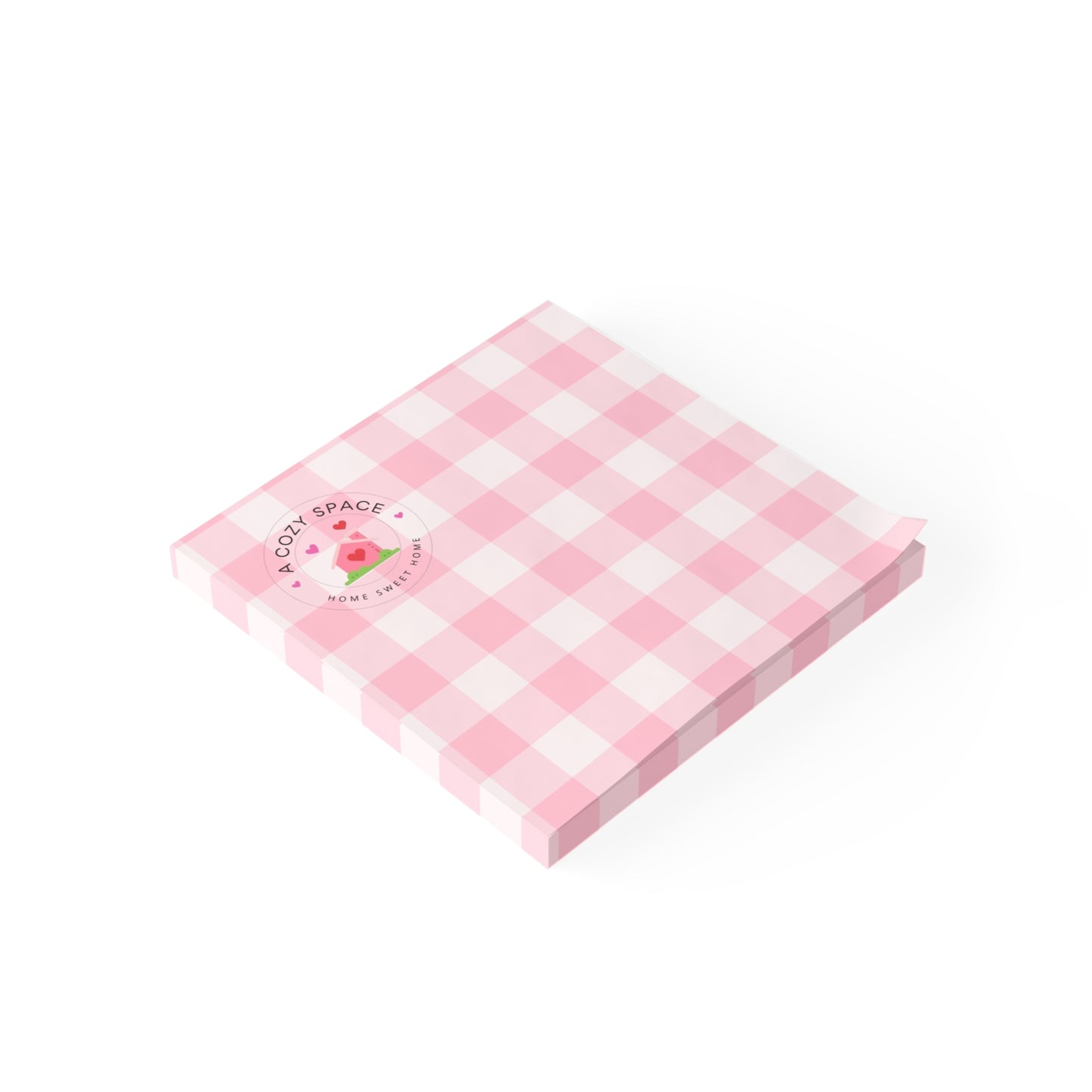 A Cozy Space Home Sweet Home Note Pads in Pink Gingham