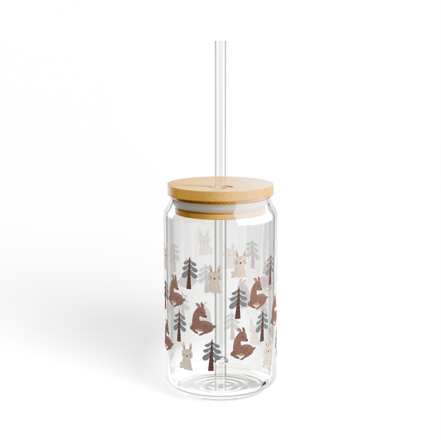 Nature-Inspired Sipper Glass, Eco-Friendly Drinkware, Forest-Themed Glass, Camping Gift, Outdoor Party Decor, Nature Lover's Gift