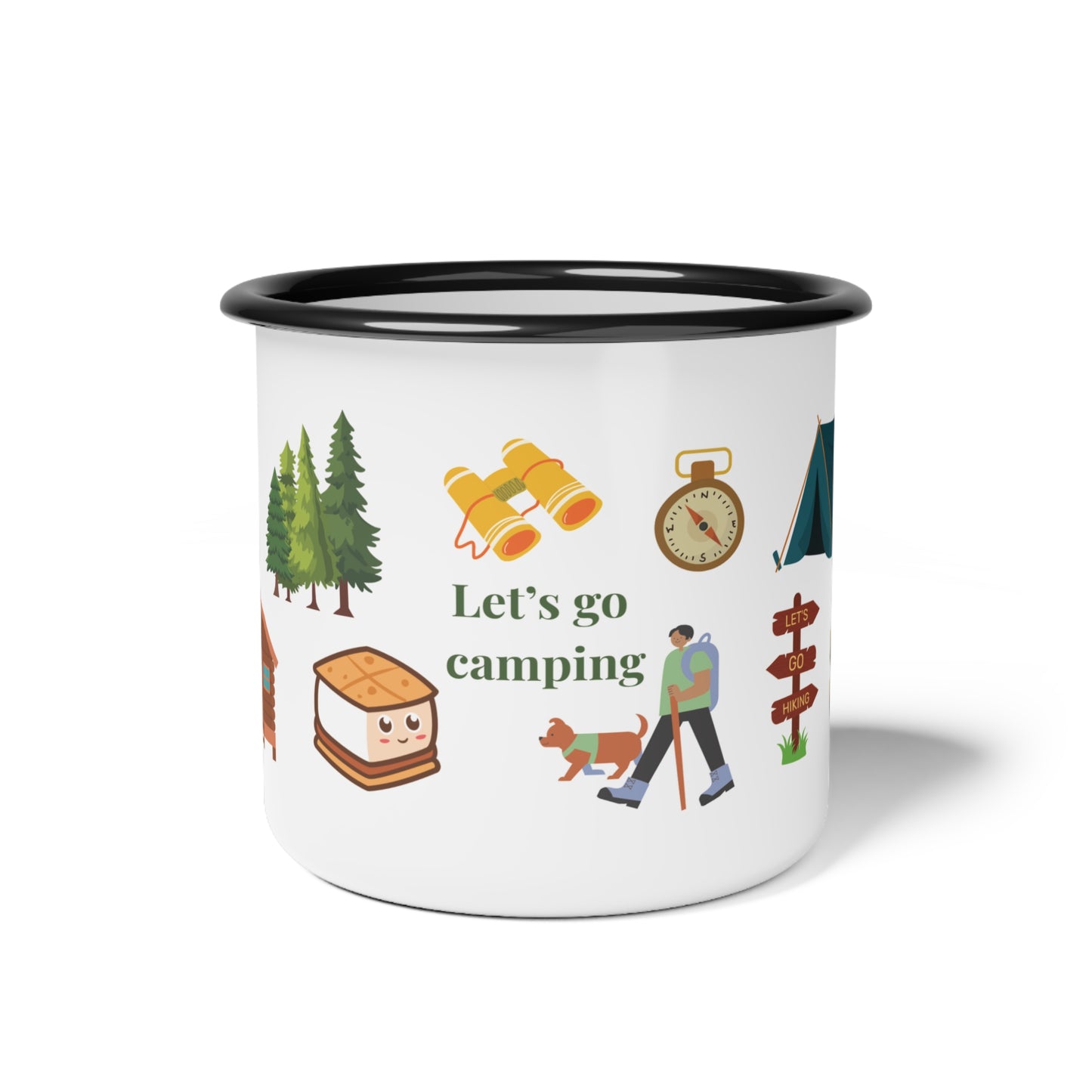 Let's Go Camping Enamel Camp Adventure Travel Coffee Mug