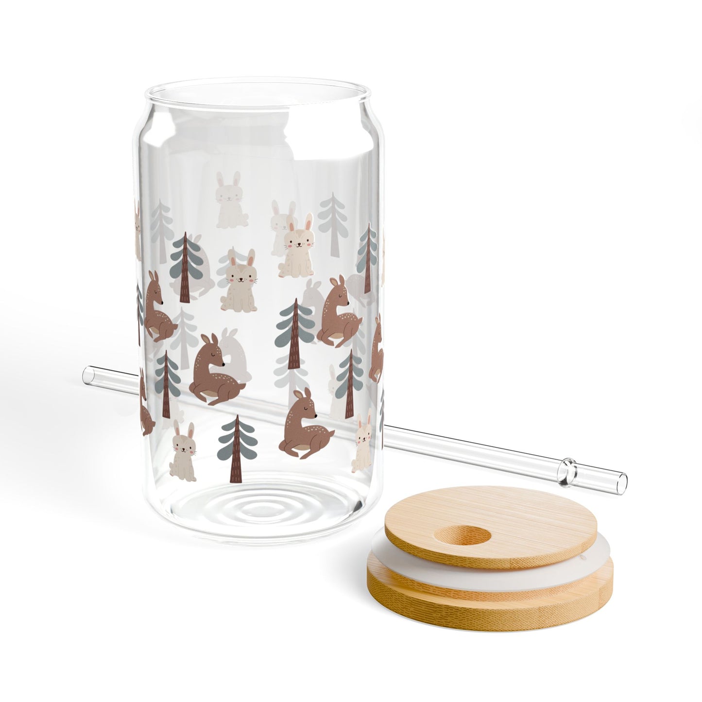 Nature-Inspired Sipper Glass, Eco-Friendly Drinkware, Forest-Themed Glass, Camping Gift, Outdoor Party Decor, Nature Lover's Gift