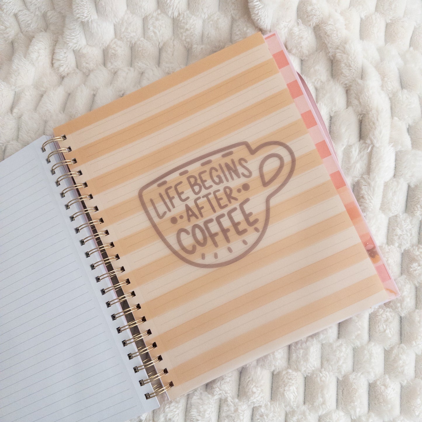 Cafe Themed Lined Paper Spiral Notebook Journal Hardcover