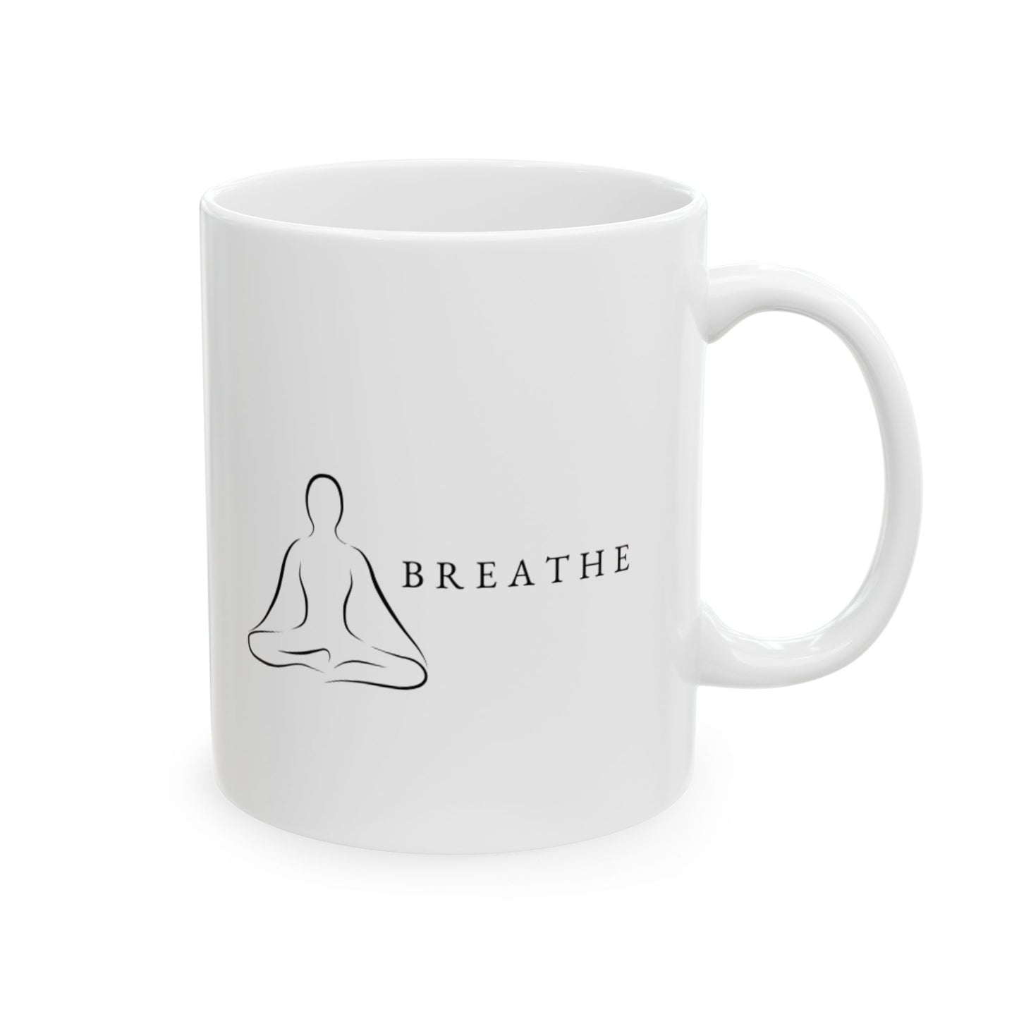 Mindful Meditation Ceramic Mug - Cozy Coffee Cup for Yogis, Self-Care Gift, Inspirational Tea Mug, Relaxation Design, Spiritual Decor