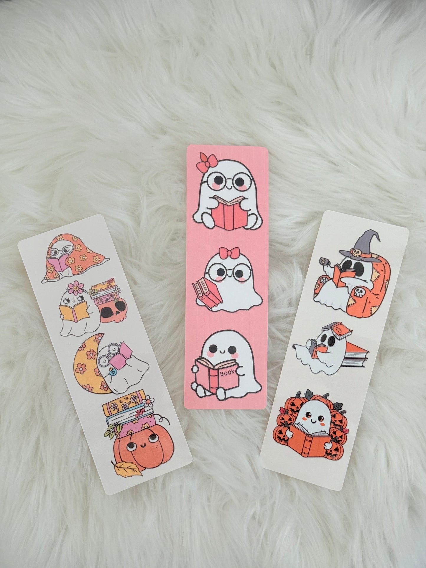 Ghost Reading Books Bookmarks Set of 3