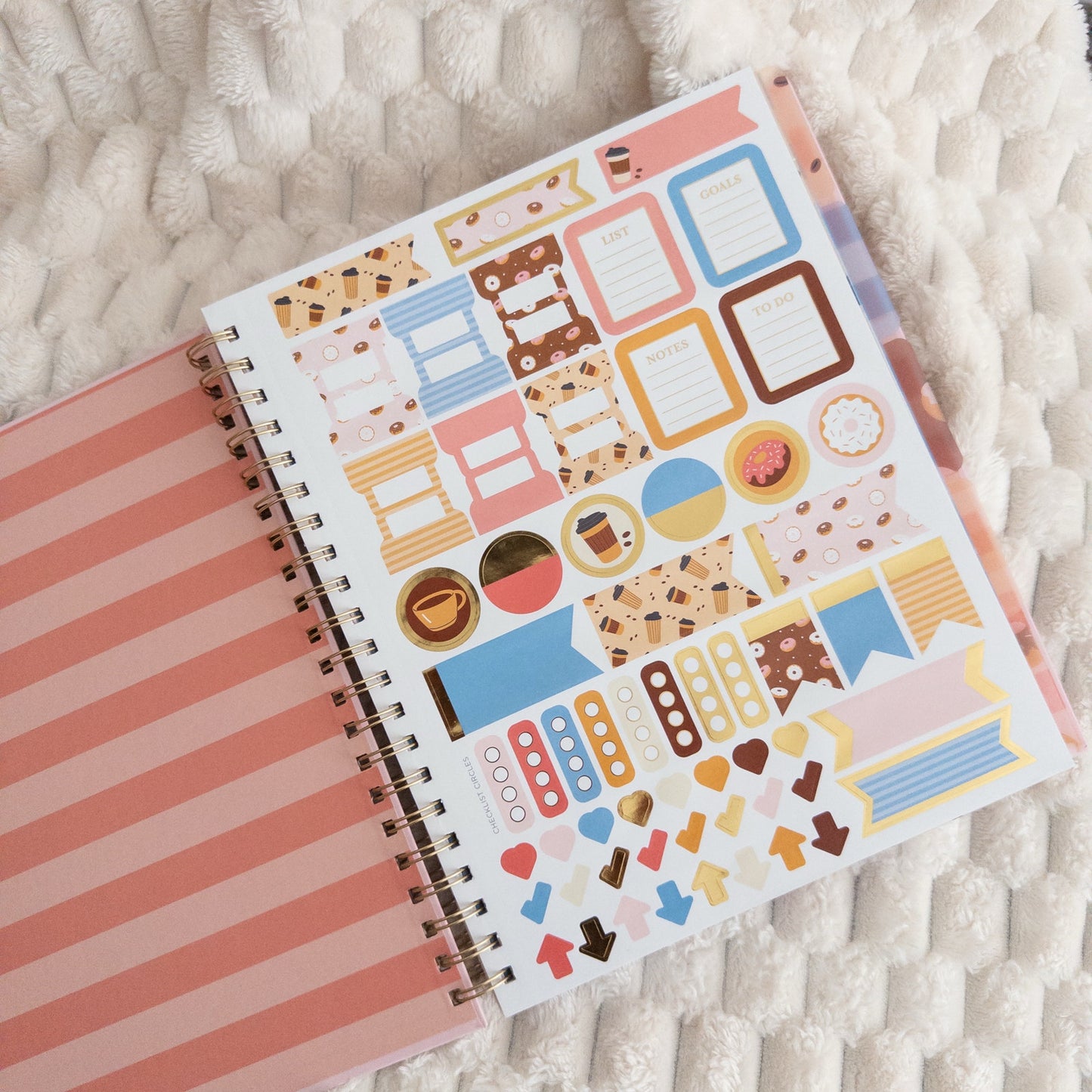 Cafe Themed Lined Paper Spiral Notebook Journal Hardcover