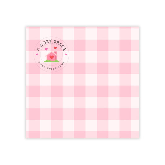 A Cozy Space Home Sweet Home Note Pads in Pink Gingham