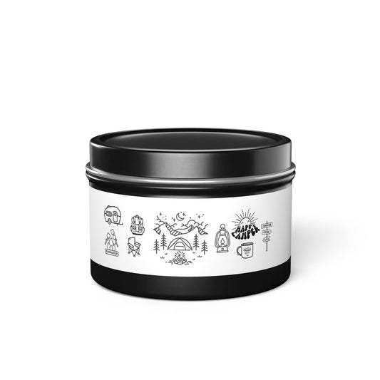 Cozy Camping Tin Candles | Adventure Decor, Gift for Outdoors Lovers, Relaxation, Home Fragrance, Travel Essentials