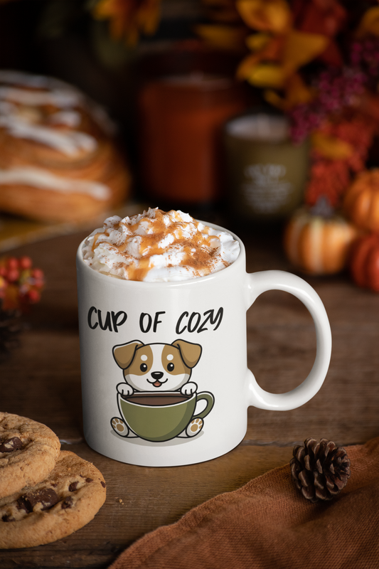 Cup of Cozy Ceramic Coffee Mug, Gift For Coffee and Pet Lovers