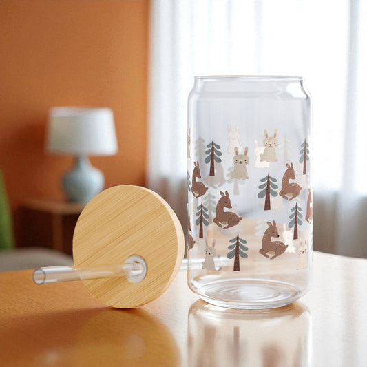 Nature-Inspired Sipper Glass, Eco-Friendly Drinkware, Forest-Themed Glass, Camping Gift, Outdoor Party Decor, Nature Lover's Gift