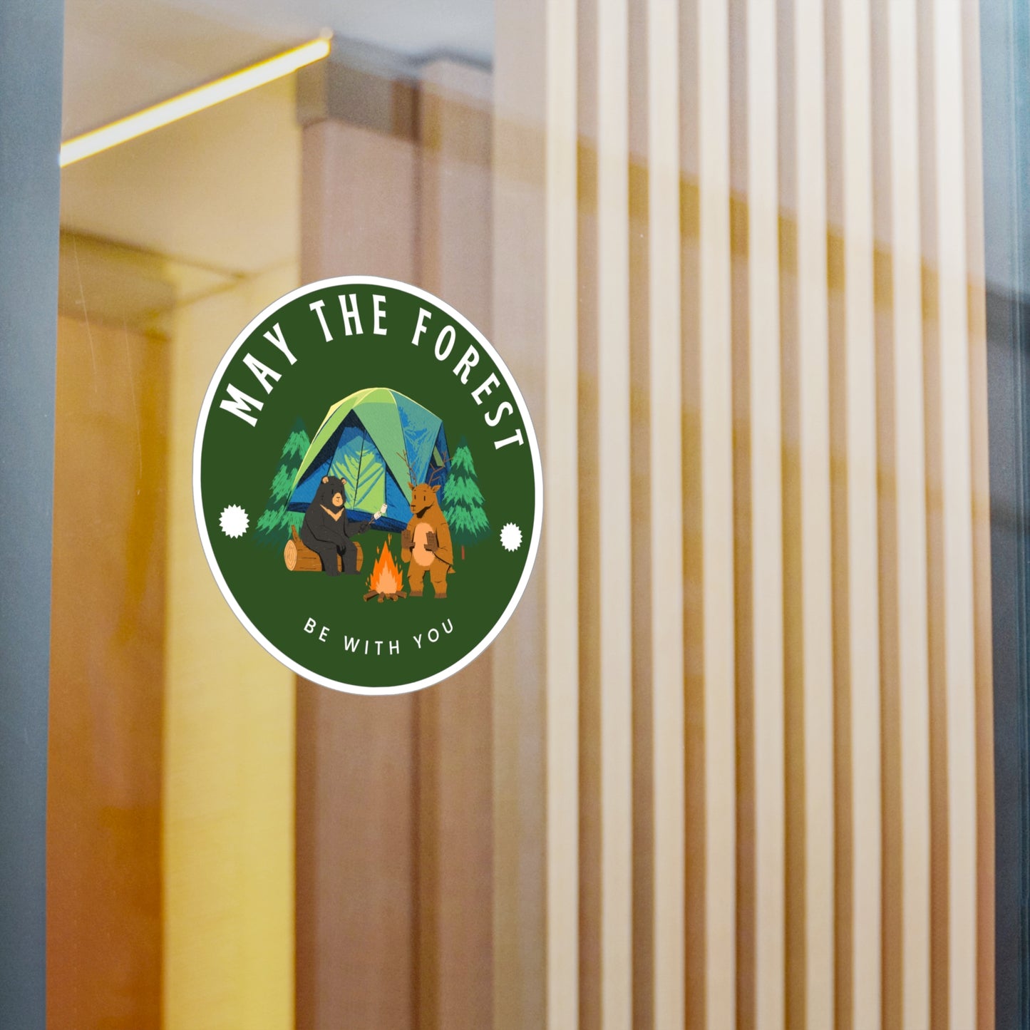 May The Forest Be With You Nature-Inspired Kiss-Cut Vinyl Decals, Forest Adventure Sticker for Outdoor Lovers