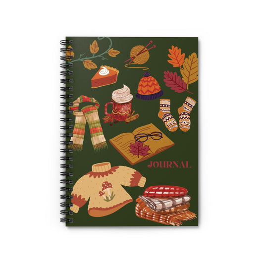 Cozy Autumn Spiral Notebook for Note-taking or Journaling