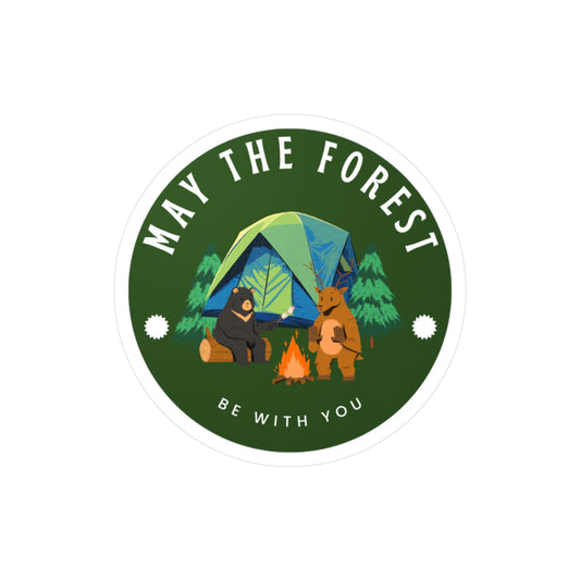 May The Forest Be With You Nature-Inspired Kiss-Cut Vinyl Decals, Forest Adventure Sticker for Outdoor Lovers