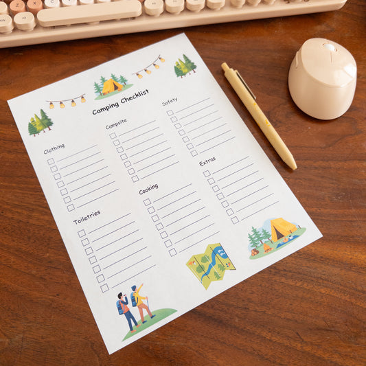 Camping Checklist Essential Printable