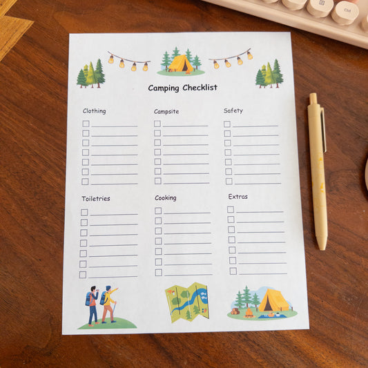 Camping Checklist Essential Printable