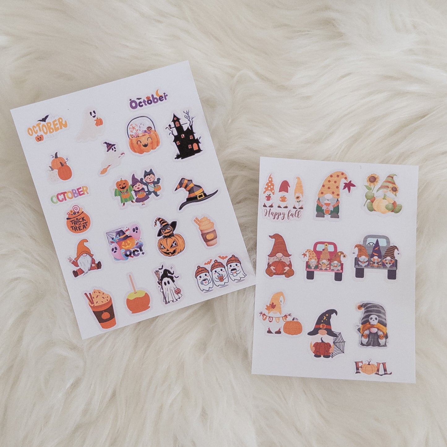 Fall Time Sticker Sheets Gnomes and Halloween
