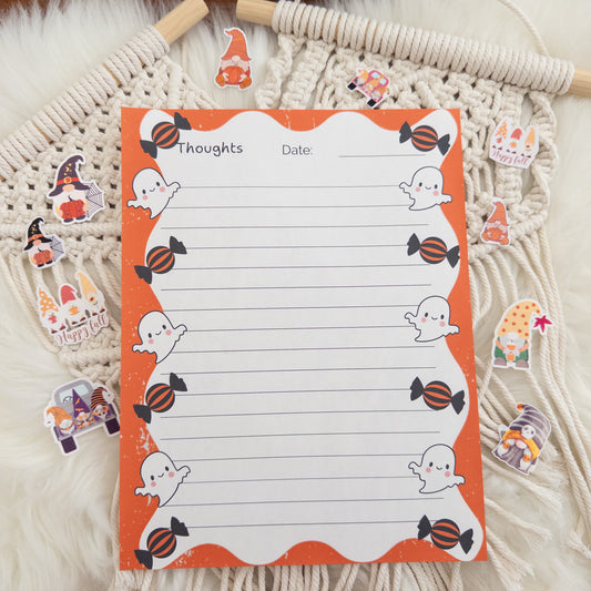Halloween Ghost & Candy Printable Notes, Thoughts, Journal